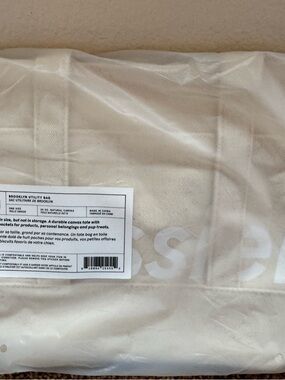 Glossier Brooklyn Canvas Utility Tote Bag NWT
